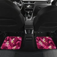 Pink Banana Leaf Hawaii Car Mats Lau Maia Plumeria Tropical Summer Vibes LT14 Set 2pcs - Back Pink - Polynesian Pride