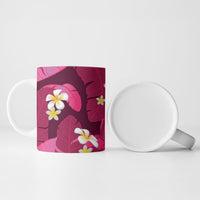 Pink Banana Leaf Hawaii Ceramic Mug Lau Maia Plumeria Tropical Summer Vibes LT14 - Polynesian Pride