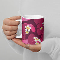 Pink Banana Leaf Hawaii Ceramic Mug Lau Maia Plumeria Tropical Summer Vibes LT14 - Polynesian Pride
