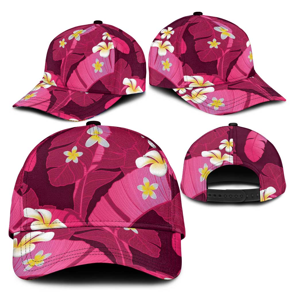 Pink Banana Leaf Hawaii Classic Cap Lau Maia Plumeria Tropical Summer Vibes LT14 - Polynesian Pride