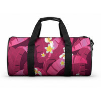 Pink Banana Leaf Hawaii Duffle Bag Lau Maia Plumeria Tropical Summer Vibes