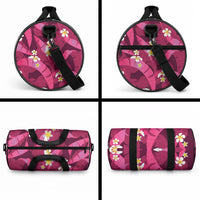 Pink Banana Leaf Hawaii Duffle Bag Lau Maia Plumeria Tropical Summer Vibes