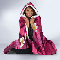 Pink Banana Leaf Hawaii Hooded Blanket Lau Maia Plumeria Tropical Summer Vibes LT14 - Polynesian Pride