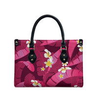 Pink Banana Leaf Hawaii Leather Bag Lau Maia Plumeria Tropical Summer Vibes LT14 - Polynesian Pride