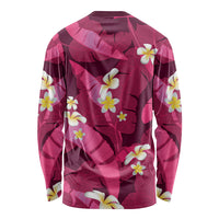 Pink Banana Leaf Hawaii Long Sleeve Shirt Lau Maia Plumeria Tropical Summer Vibes LT14 - Polynesian Pride
