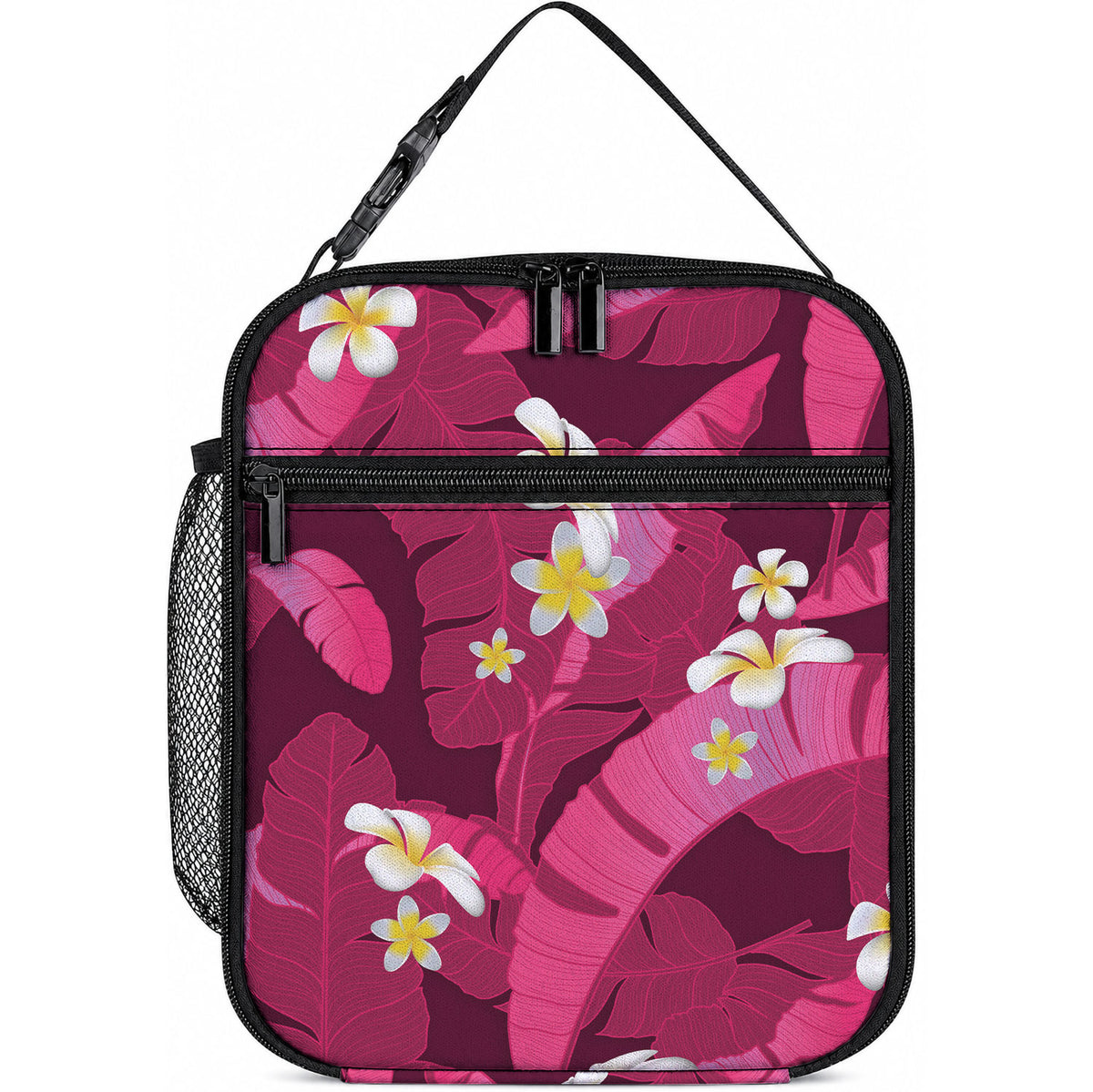 Pink Banana Leaf Hawaii Lunch Bag Lau Maia Plumeria Tropical Summer Vibes