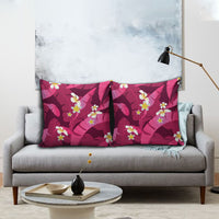 Pink Banana Leaf Hawaii Pillow Cover Lau Maia Plumeria Tropical Summer Vibes LT14 - Polynesian Pride