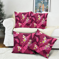 Pink Banana Leaf Hawaii Pillow Cover Lau Maia Plumeria Tropical Summer Vibes LT14 - Polynesian Pride
