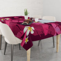 Pink Banana Leaf Hawaii Tablecloth Lau Maia Plumeria Tropical Summer Vibes LT14 - Polynesian Pride