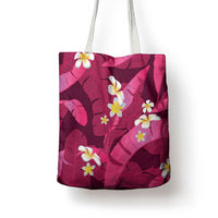 Pink Banana Leaf Hawaii Tote Bag Lau Maia Plumeria Tropical Summer Vibes LT14 - Polynesian Pride