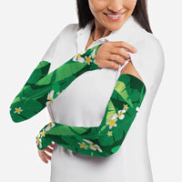 Green Banana Leaf Hawaii Arm Sleeves Lau Maia Plumeria Tropical Summer Vibes LT14 - Polynesian Pride
