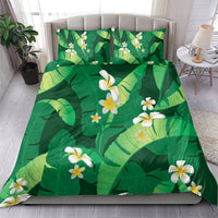 Green Banana Leaf Hawaii Bedding Set Lau Maia Plumeria Tropical Summer Vibes LT14 - Polynesian Pride
