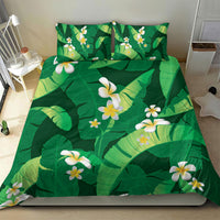 Green Banana Leaf Hawaii Bedding Set Lau Maia Plumeria Tropical Summer Vibes LT14 - Polynesian Pride
