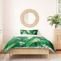 Green Banana Leaf Hawaii Bedding Set Lau Maia Plumeria Tropical Summer Vibes LT14 - Polynesian Pride