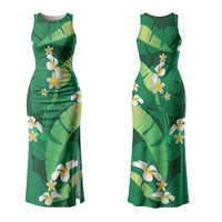Green Banana Leaf Hawaii Couples Matching Tank Maxi Dress and Long Sleeve Button Shirt Lau Maia Plumeria Tropical Summer Vibes LT14 - Polynesian Pride