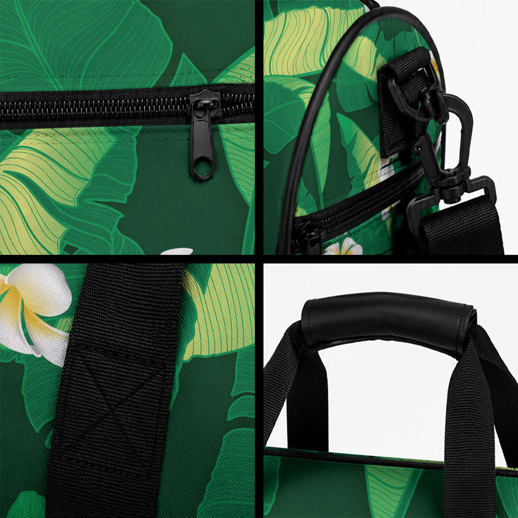 Green Banana Leaf Hawaii Duffle Bag Lau Maia Plumeria Tropical Summer Vibes