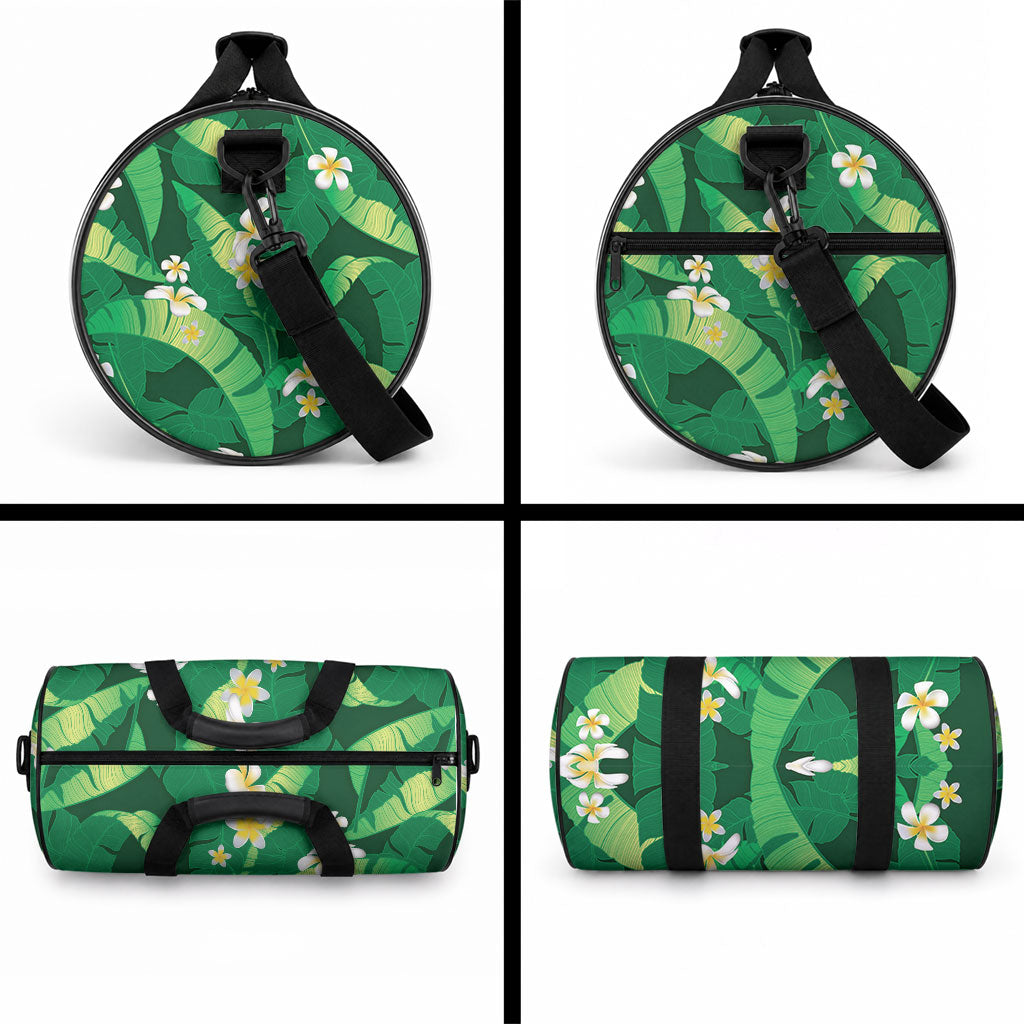 Green Banana Leaf Hawaii Duffle Bag Lau Maia Plumeria Tropical Summer Vibes