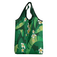 Green Banana Leaf Hawaii Grocery Bag Lau Maia Plumeria Tropical Summer Vibes LT14 - Polynesian Pride