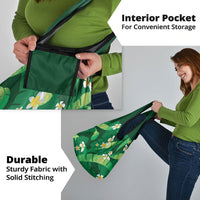 Green Banana Leaf Hawaii Grocery Bag Lau Maia Plumeria Tropical Summer Vibes LT14 - Polynesian Pride