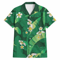 Green Banana Leaf Hawaii Hawaiian Shirt Lau Maia Plumeria Tropical Summer Vibes LT14 Green - Polynesian Pride