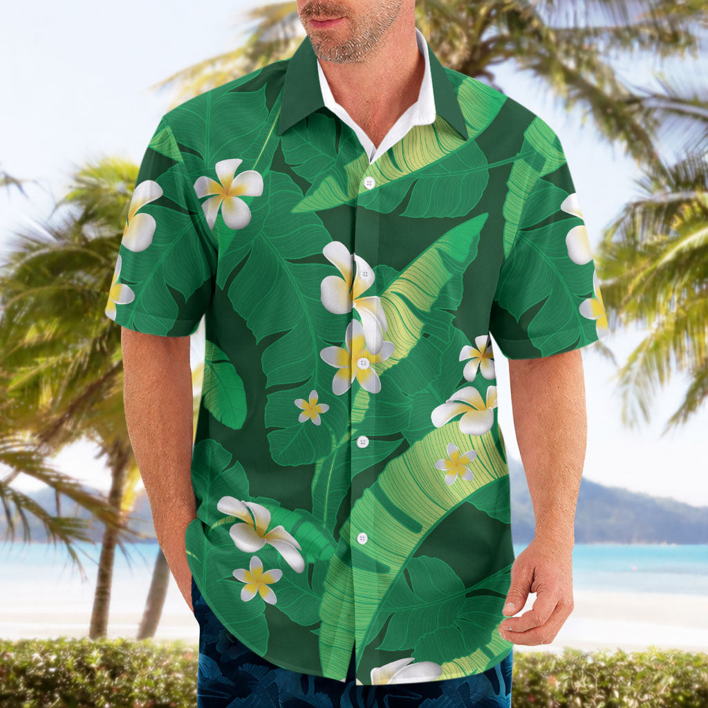 Green Banana Leaf Hawaii Hawaiian Shirt Lau Maia Plumeria Tropical Summer Vibes LT14 - Polynesian Pride