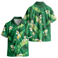 Green Banana Leaf Hawaii Kid Hawaiian Shirt Lau Maia Plumeria Tropical Summer Vibes LT14 - Polynesian Pride
