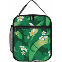 Green Banana Leaf Hawaii Lunch Bag Lau Maia Plumeria Tropical Summer Vibes