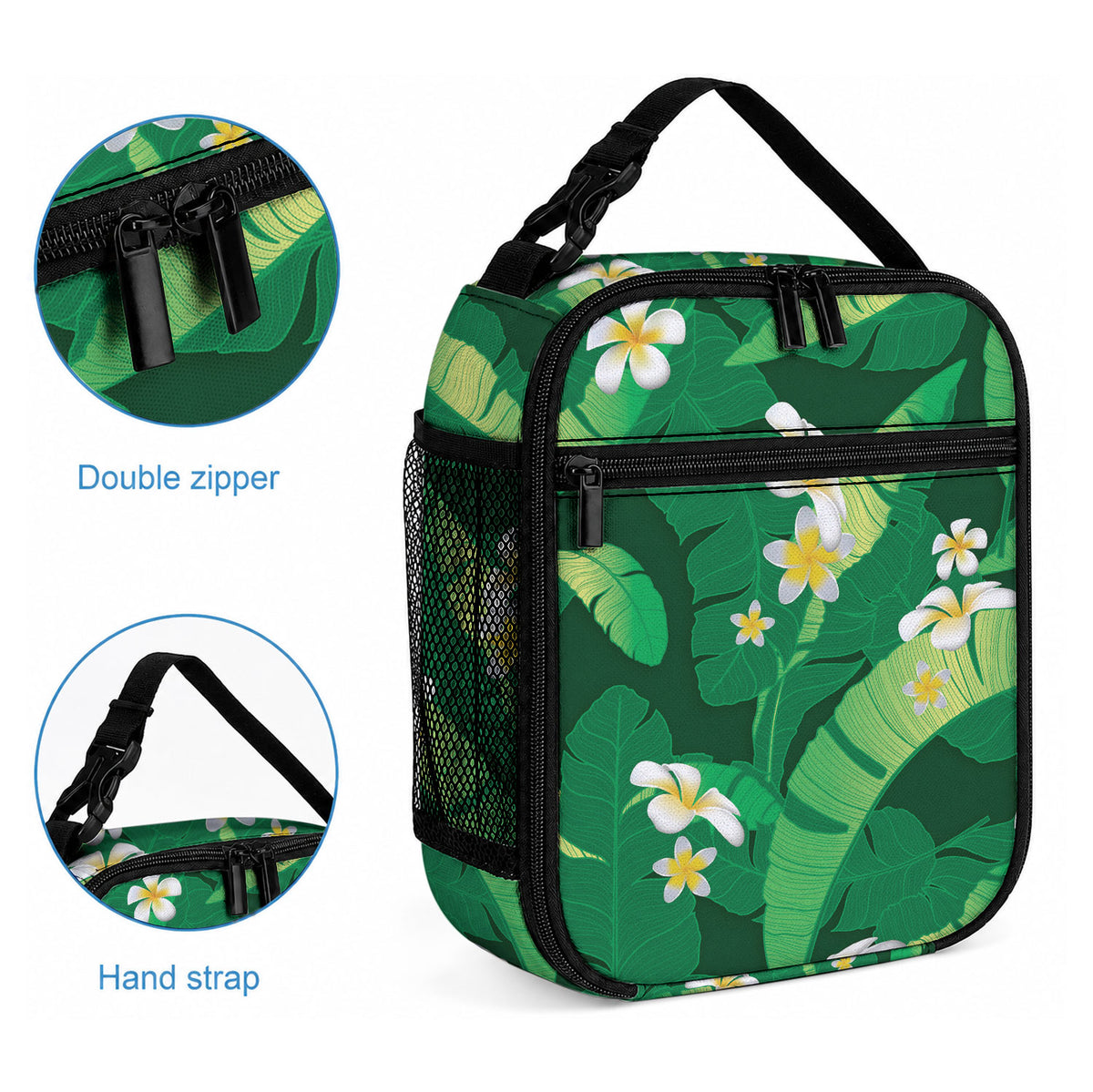 Green Banana Leaf Hawaii Lunch Bag Lau Maia Plumeria Tropical Summer Vibes