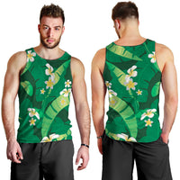 Green Banana Leaf Hawaii Men Tank Top Lau Maia Plumeria Tropical Summer Vibes LT14 - Polynesian Pride