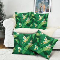 Green Banana Leaf Hawaii Pillow Cover Lau Maia Plumeria Tropical Summer Vibes LT14 - Polynesian Pride