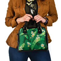 Green Banana Leaf Hawaii Shoulder Handbag Lau Maia Plumeria Tropical Summer Vibes LT14 - Polynesian Pride