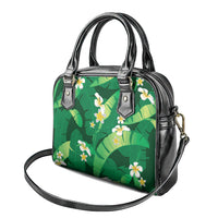 Green Banana Leaf Hawaii Shoulder Handbag Lau Maia Plumeria Tropical Summer Vibes LT14 - Polynesian Pride