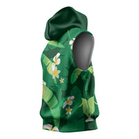 Green Banana Leaf Hawaii Sleeveless Hoodie Lau Maia Plumeria Tropical Summer Vibes LT14 - Polynesian Pride