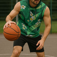 Green Banana Leaf Hawaii Sleeveless Hoodie Lau Maia Plumeria Tropical Summer Vibes LT14 - Polynesian Pride