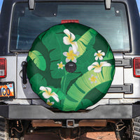 Green Banana Leaf Hawaii Spare Tire Cover Lau Maia Plumeria Tropical Summer Vibes LT14 Green - Polynesian Pride