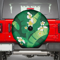 Green Banana Leaf Hawaii Spare Tire Cover Lau Maia Plumeria Tropical Summer Vibes LT14 - Polynesian Pride