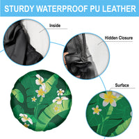 Green Banana Leaf Hawaii Spare Tire Cover Lau Maia Plumeria Tropical Summer Vibes LT14 - Polynesian Pride