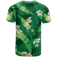 Green Banana Leaf Hawaii T Shirt Lau Maia Plumeria Tropical Summer Vibes LT14 - Polynesian Pride