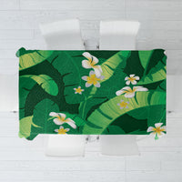 Green Banana Leaf Hawaii Tablecloth Lau Maia Plumeria Tropical Summer Vibes LT14 Green - Polynesian Pride