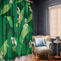 Green Banana Leaf Hawaii Window Curtain Lau Maia Plumeria Tropical Summer Vibes LT14 - Polynesian Pride