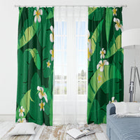 Green Banana Leaf Hawaii Window Curtain Lau Maia Plumeria Tropical Summer Vibes LT14 - Polynesian Pride