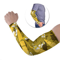 Yellow Banana Leaf Hawaii Arm Sleeves Lau Maia Plumeria Tropical Summer Vibes LT14 Set of 2 Yellow - Polynesian Pride