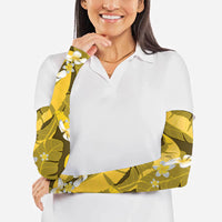Yellow Banana Leaf Hawaii Arm Sleeves Lau Maia Plumeria Tropical Summer Vibes LT14 - Polynesian Pride