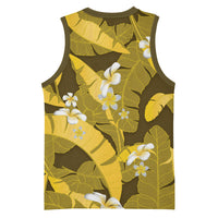 Yellow Banana Leaf Hawaii Basketball Jersey Lau Maia Plumeria Tropical Summer Vibes LT14 - Polynesian Pride