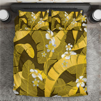 Yellow Banana Leaf Hawaii Bedding Set Lau Maia Plumeria Tropical Summer Vibes LT14 Yellow - Polynesian Pride