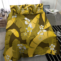 Yellow Banana Leaf Hawaii Bedding Set Lau Maia Plumeria Tropical Summer Vibes LT14 - Polynesian Pride