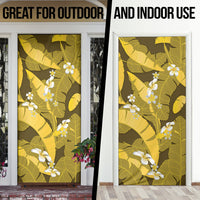 Yellow Banana Leaf Hawaii Door Cover Lau Maia Plumeria Tropical Summer Vibes LT14 - Polynesian Pride