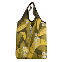 Yellow Banana Leaf Hawaii Grocery Bag Lau Maia Plumeria Tropical Summer Vibes LT14 - Polynesian Pride