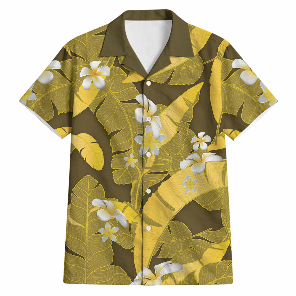 Yellow Banana Leaf Hawaii Hawaiian Shirt Lau Maia Plumeria Tropical Summer Vibes LT14 Yellow - Polynesian Pride