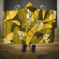 Yellow Banana Leaf Hawaii Hooded Blanket Lau Maia Plumeria Tropical Summer Vibes LT14 - Polynesian Pride